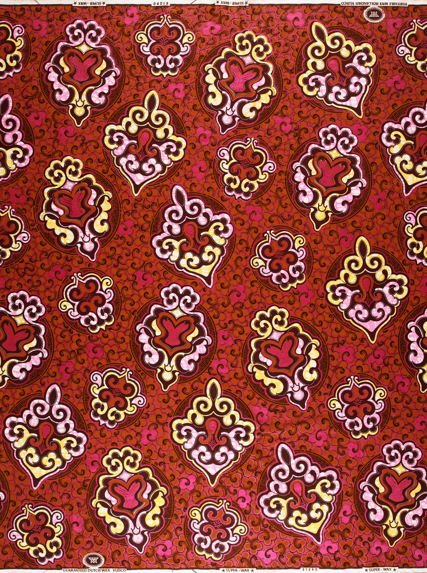 Patterned fabric with heart-shaped motifs in expressive design for Super-Wax VLS1290.022